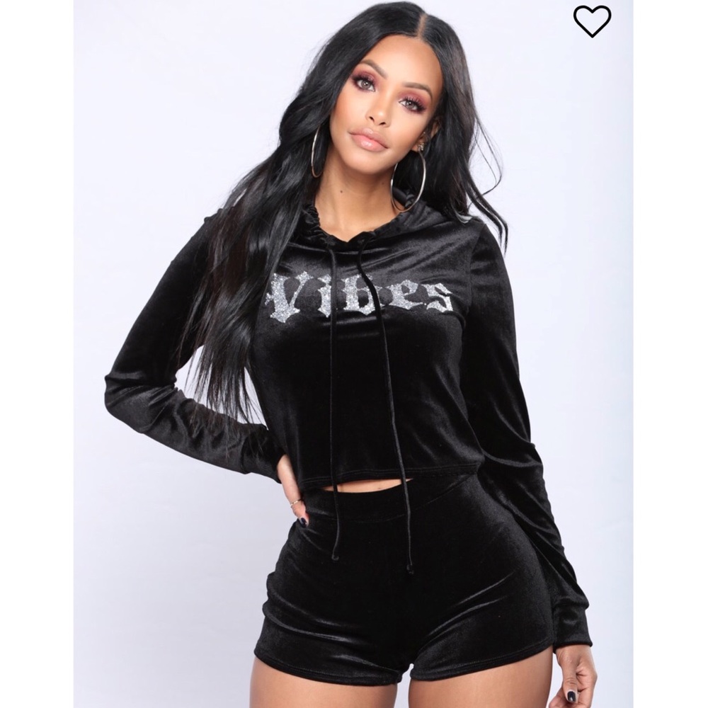 Vibes Crop Top Hoodie Set